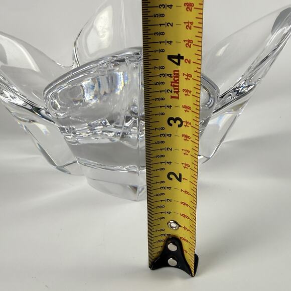 Orrefors Sweden Crystal Lotus Bowl Signed LH 1561/11 Lars Hellsten 9.5” MCM VTG - Picture 12 of 12